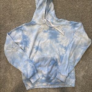 Katie J NYC Light Blue Tie-Dye Hoodie Sweatshirt